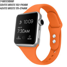 (Apricot,42mm)For Iwatch 38mm 42mm Strap Bracelet Band Sports Silicone Replace Solid Color