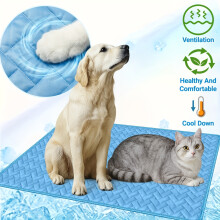 (S(40*30CM)) Huisdier ijsmat kattenbed, extra groot zomerkoelkussen voor honden en katten, zweetabsorberende stof, ademend gaasbed,