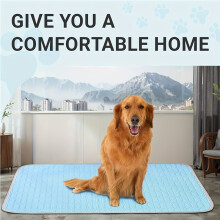 (Blue, XL(100.0X70.0cm)) Almohadilla refrescante y cama para dormir para gatos y perros, superficie absorbente del sudor, mantiene a su mascota