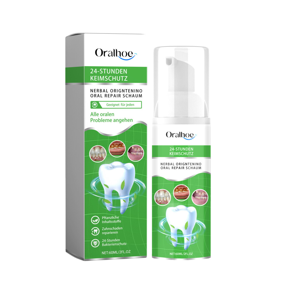 (60ml) ORALHOE Herbal Oral Mousse Deep Cleans Tartar and Stones Fresh Breath Whitening Teeth Oral Mousse