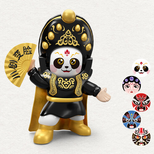 (Gold) Sichuan Opera Face Changing Doll - Desktop Decor