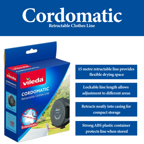 Vileda Vileda Cordomatic Retractable Clothes Line 15m 2