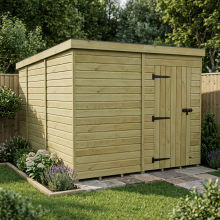 8 x 10 Pent Shed Tanalised (Single Door, No Windows)
