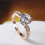 (NO.7)Ring Roségold Zirkon plattiert geometrisch neutral Mode Accessoire Geschenk Paar 2
