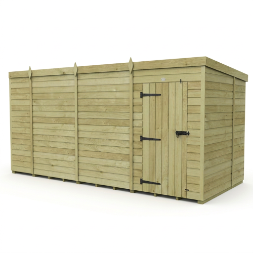 15 x 6 Pent Shed Tanalised (Single Door, No Windows) 1