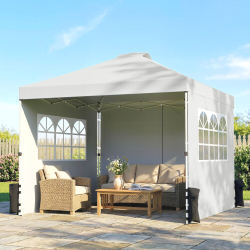 Outsunny Outsunny Pop Up Gazebo Waterproof Height Adjustable 3 x 3 (m) White 1