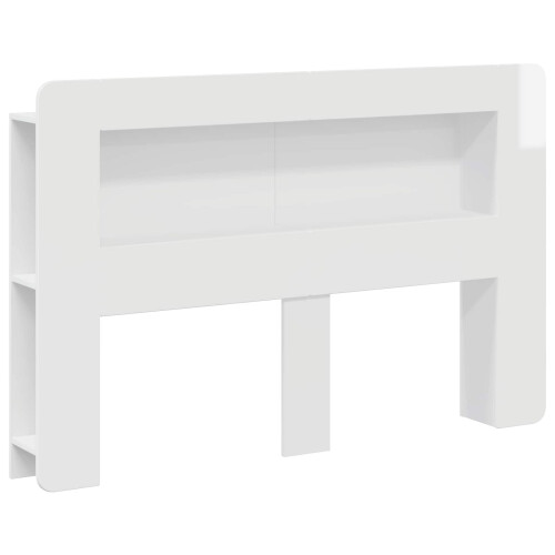 VidaXL vidaXL Headboard Cabinet with Storage High Gloss White Engineered Wood 2