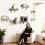 Arbre à chat mural avec surface à griffer en sisal, ensemble de 4 pièces, beige 4