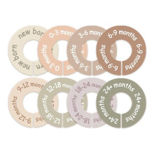 Baby Closet Dividers for Clothes - Earth Tone Round Baby Clothes Dividers for Closet Rod, Nursery Closet Organizer