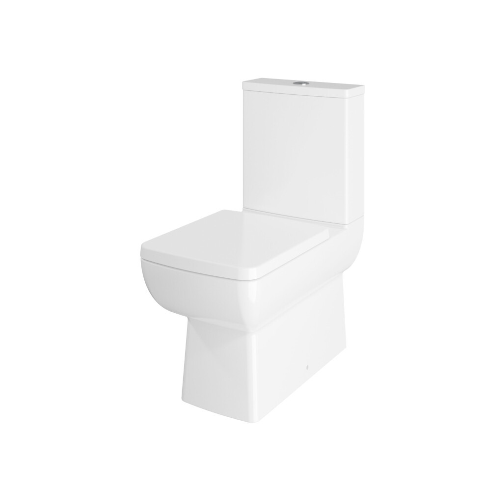 Flush To Wall Close-Coupled Toilet Soft-Close Seat Â White 5056817760793