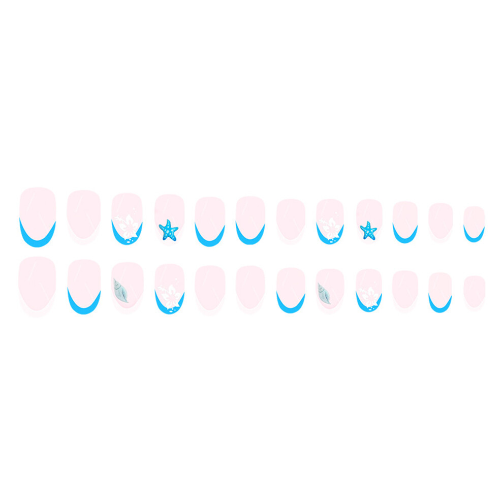 Reach-Tools Pink & Blue Press-On Nails, Natural Look