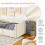 (3ft Single, Cream Velvet) Convertible Day Bed Frame, Pull-Out Trundle Guest Bed 5