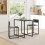 3 Pcs Kitchen Dining Living Room Table Metal Frame 2 Matching Benches Set 11