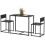 3 Pcs Kitchen Dining Living Room Table Metal Frame 2 Matching Benches Set 6