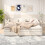 (3ft Single, Cream Velvet) Convertible Day Bed Frame, Pull-Out Trundle Guest Bed 2