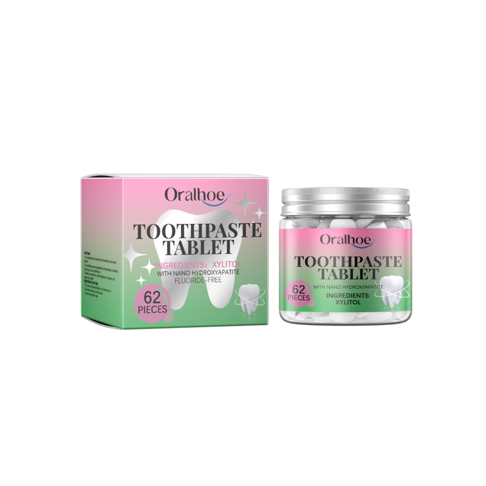 (62PIECES) ORALHOE Bubble Gum Toothpaste Tablets, Clean Teeth, Hygiene, Care, Oral Freshness, Daily Care Teeth Cleaning Tablets