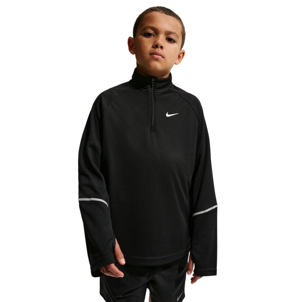 Nike (9-10 Years, Black) Boys Miler Half Zip Running Top