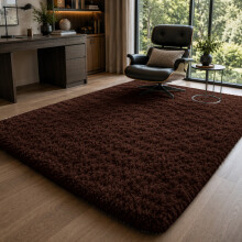 (Coffee Brown, 160 x 230cm (5ft 3" x 7ft 6")) Thick Shaggy Non Slip Rugs Living Room Area Rugs Hallway Runner Round Rugs & Door Mats