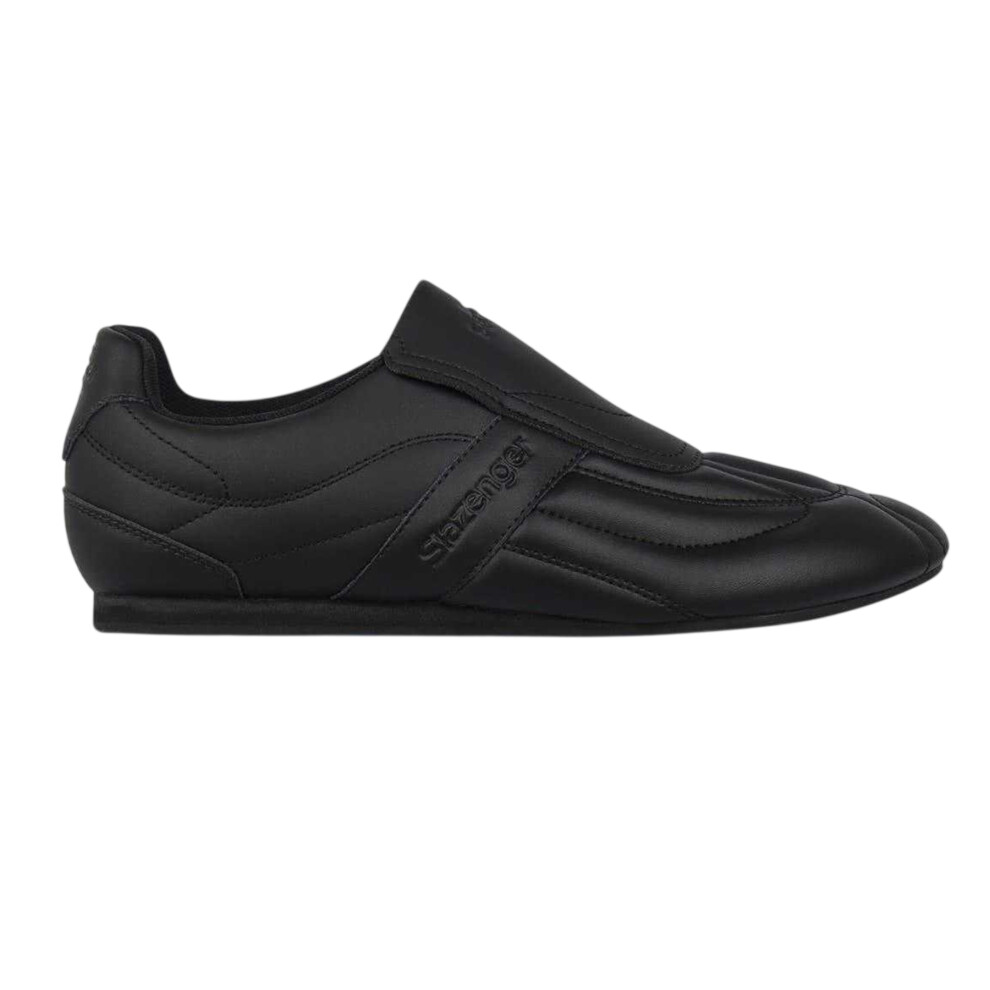 Slazenger (7 Uk, Black/Charcoal) Mens Warrior Leather Slip-On Trainers
