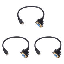 3X to VGA M/F Connector Cable Adapter Converter 0. 1FT