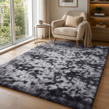 (Charcoal, 120 x 170cm (3 ft 11" x 5 ft 7")) Thick Shaggy Non Slip Rugs Living Room Area Rugs Hallway Runner Round Rugs & Door Mats