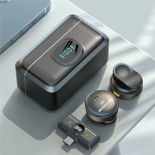 Wireless  Lapel Microphone Type-C for   Android Devices Live Streaming Interview with Magnetic Clip 1