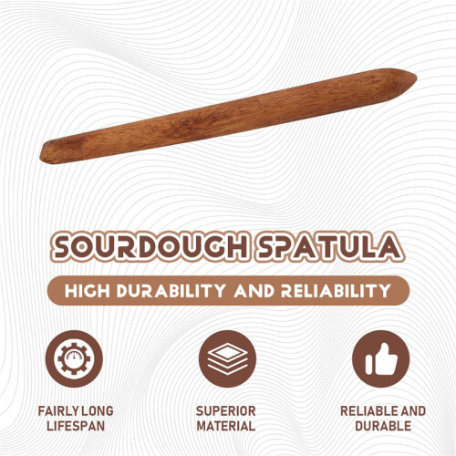 11 Polegadas de Madeira Sourdough Bread Mixing Stick Spurtle Madeira Sourdough Bread Making Tools Paddle Stirring Stick 1