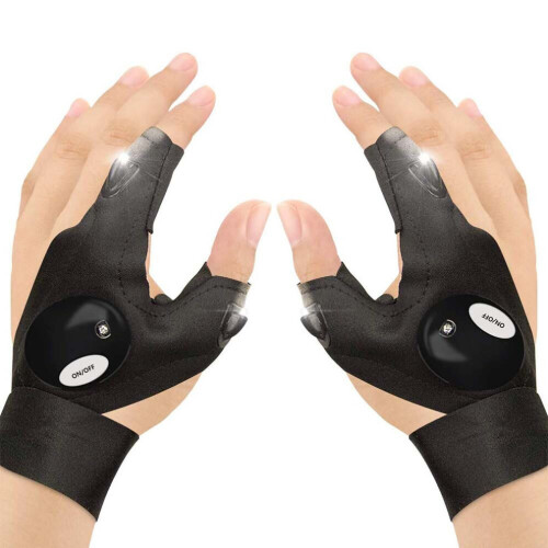 Finger Gloves with LED Light Flashlight Tools Outdoor Gear Rescue Torch