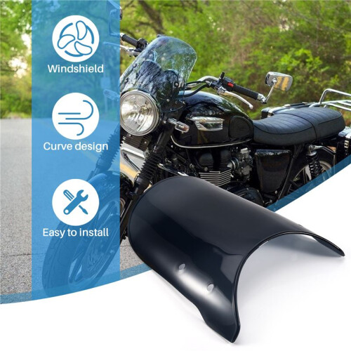 Motorcycle Headlight Fairing Windshield Windscreen Compatible for  Bonneville 2001-2017,T100 2003-2017(Smoke) 1