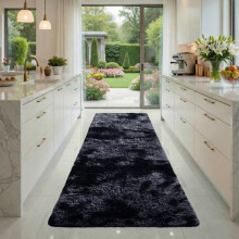(Charcoal, 60 x 220cm (2ft x 7ft 3")_Runner) Thick Shaggy Non Slip Rugs Living Room Area Rugs Hallway Runner Round Rugs & Door Mats
