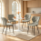 AINPECCA 4PCS Dining Chairs PU Leather Grey Kitchen 1