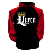 (Queen,XL)Men Women Hoodies Jumper King Queen Crown Couples Matching Sweatshirts Pullover