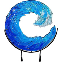 Ki Oceaan Golf Sculptuur Blauwe Golf Kunst Model Decoratie Tafeldecoratie