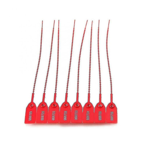 100 Plastic Tamper Seals, Zip Ties for Fire Extinguishers Pull Tite Security Tags Numbered Disposabl-B17 2