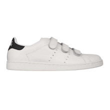 (9 UK, White/Navy) Lonsdale Mens Leyton Triple Strap Flat Trainers