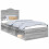 VidaXL vidaXL Bed Frame Grey Sonoma 90 x 190 cm Solid Pine Wood 2