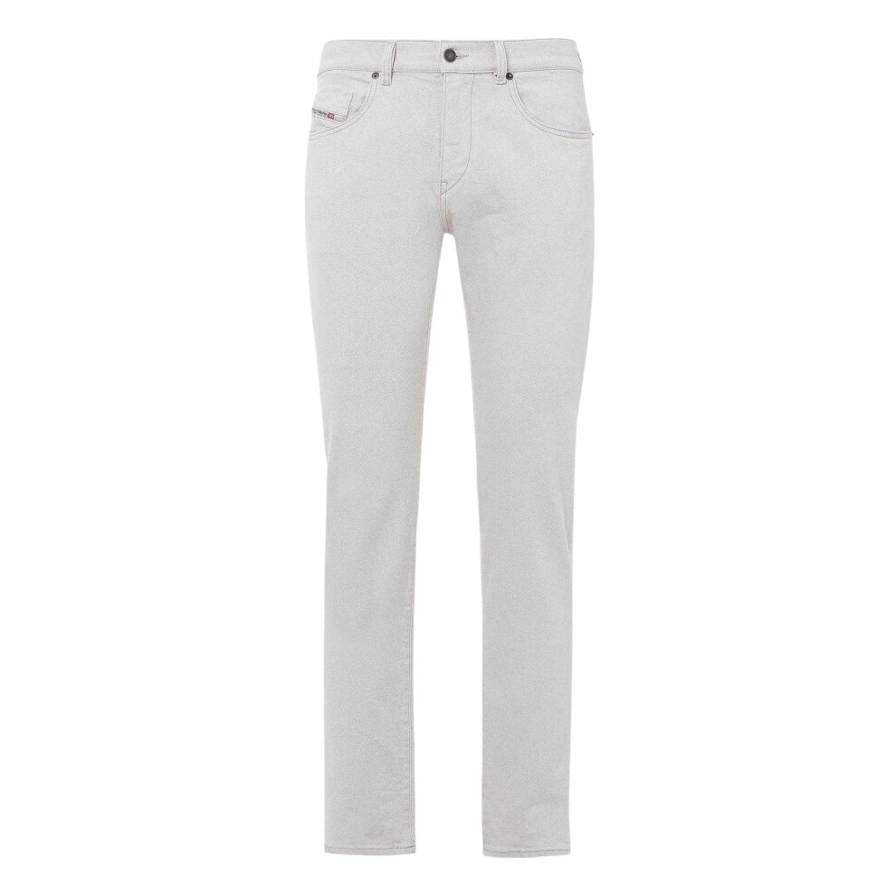 Diesel (34L, White) Mens 2019 D-Strukt Denim Mid Rise Slim Jeans