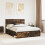 VidaXL vidaXL Bed Frame Smoked Oak 150 x 200 cm Solid Pine Wood 1