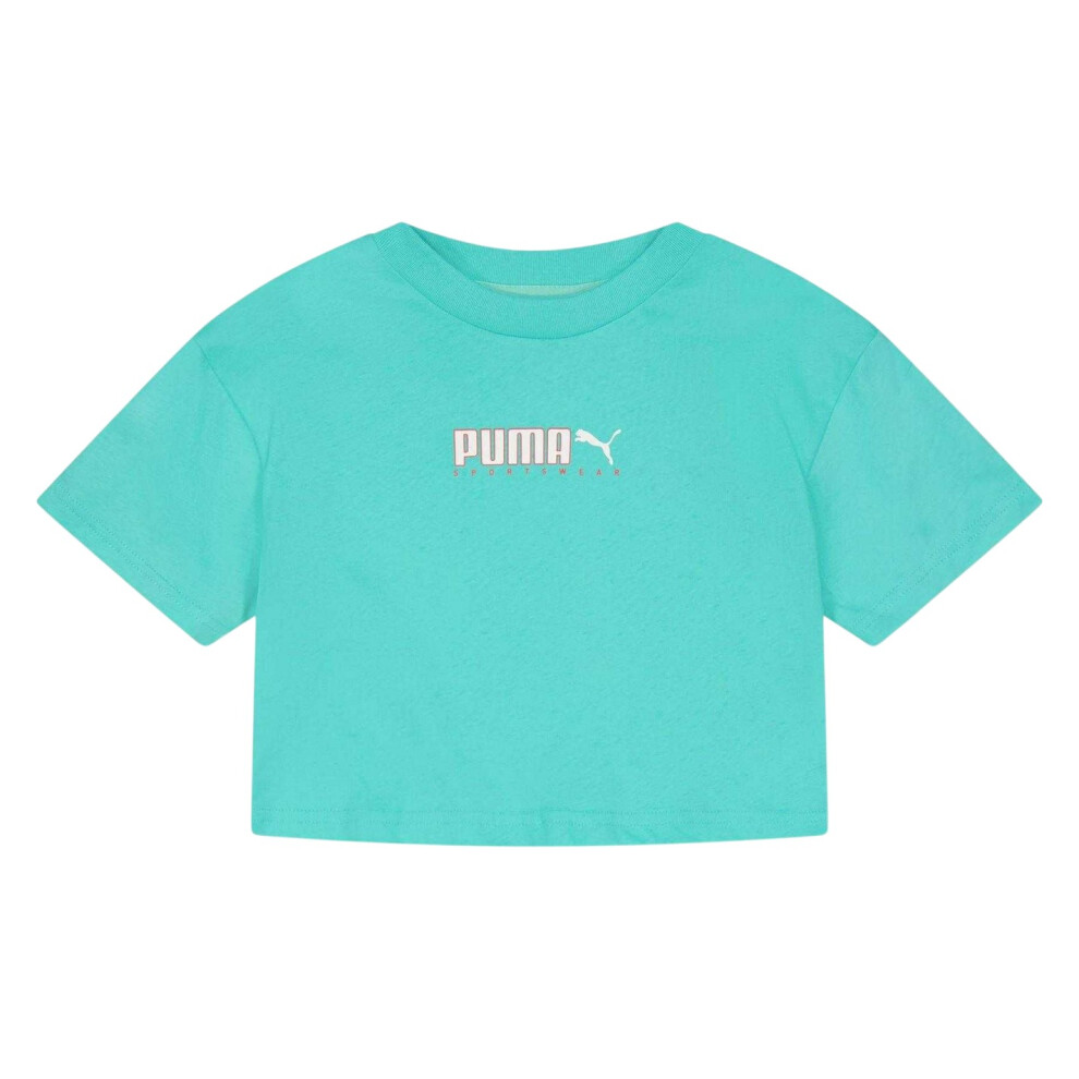 Puma (16 Years, Aqua) Childrens/Kids Cotton Logo T-Shirt