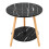 50cm Black Marble Effect Round Side Table Double Tier E1 MDF End Table 1