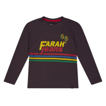 (8-9 Years, Red) Farah Childrens/Kids Logo Long-Sleeved T-Shirt