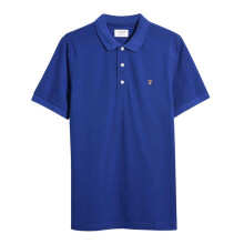 (M, Blue) Farah Mens Cotton Short-Sleeved Polo Shirt