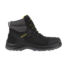 (9.5 UK, Black) Dunlop Mens Nova Logo Leather Steel Toe Cap Safety Boots