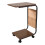 C Shaped Rolling Side Table E1 MDF Top Metal Frame with Wheels & Storage bag, Dark Walnut 3