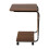 C Shaped Rolling Side Table E1 MDF Top Metal Frame with Wheels & Storage bag, Dark Walnut 4