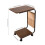 C Shaped Rolling Side Table E1 MDF Top Metal Frame with Wheels & Storage bag, Dark Walnut 8