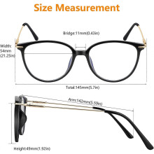 Computer Glasses Blue Light Blocking Glasses Non-Prescription Anti-Fatigue Anti-Blue Light UV Protection Retro Metal Frame Glasses Frame wit