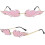 Fire Flame Sunglasses Rimless Wave Glasses Fire Shape Eyewear For PartyPink 2