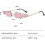 Fire Flame Sunglasses Rimless Wave Glasses Fire Shape Eyewear For PartyPink 4