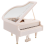 Piano Music Box, White Clockwork Mechanical Musical Boxes 1